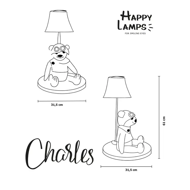 Happy Lamps - Charles, the adventurous bear - handmade mood lamp