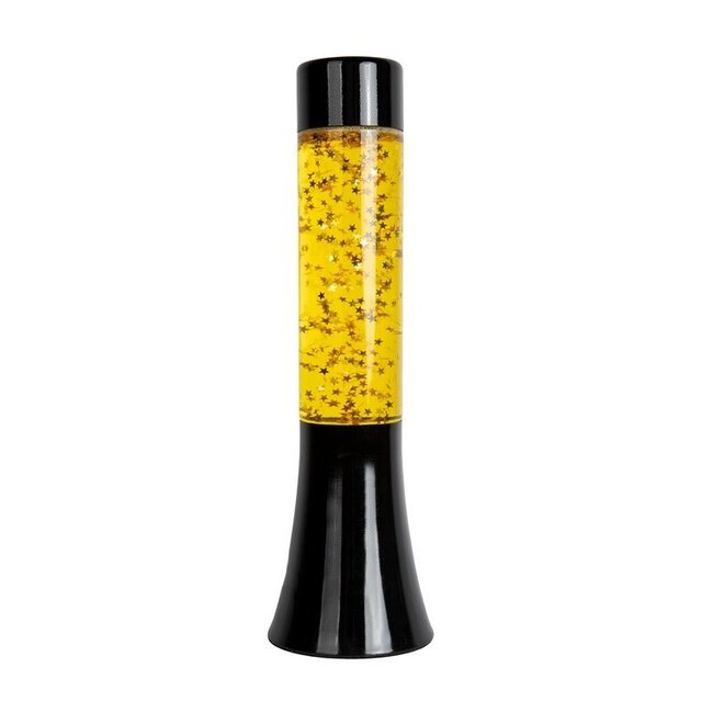 Mini Lampe à Lave - paillettes dorées - base noire - Fisura - Axeswar Design