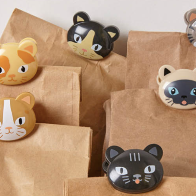 Vershoudclips - Zak Clips Katten - set van 6