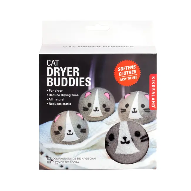 Kikkerland - Tumble Dryer Balls - Cat Dryer Buddies - set of 4