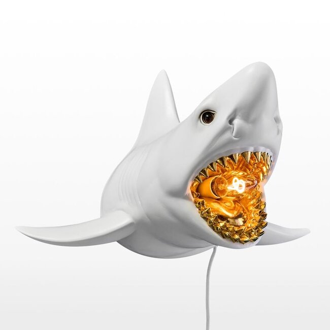 Werner Voß - Lampe Murale - Lampe Animale Requin Sharky - blanc/or