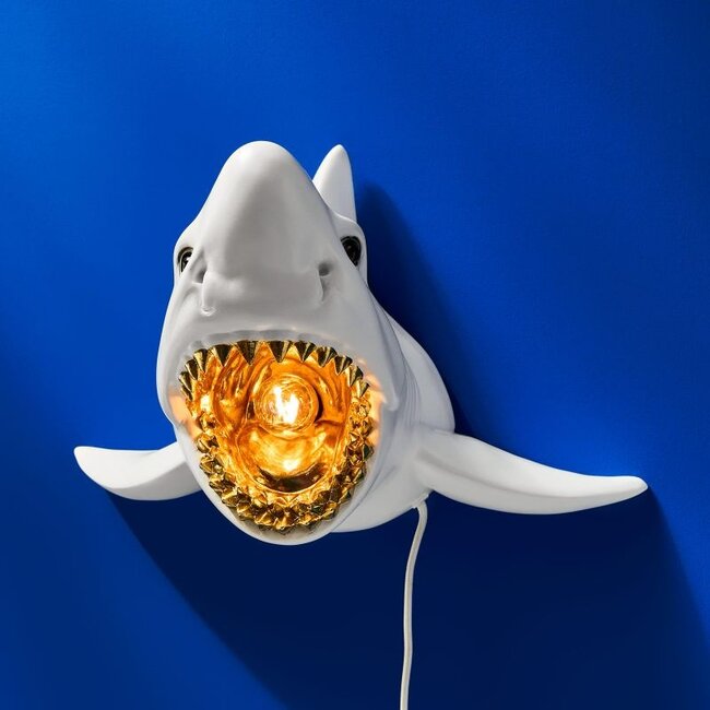 Werner Voß - Lampe Murale - Lampe Animale Requin Sharky - blanc/or