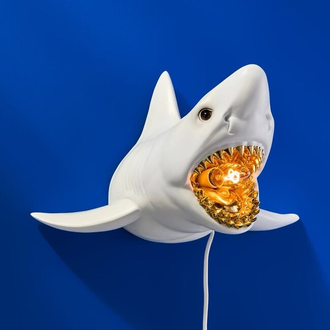 Werner Voß - Wandlamp - Dierenlamp Haai Sharky - wit/goud