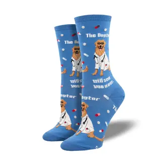 SockSmith Sokken The Dogtor Will See You Now - blauw - vrouwen SockSmith Sokken The Dogtor Will See You Now - blauw - vrouwen