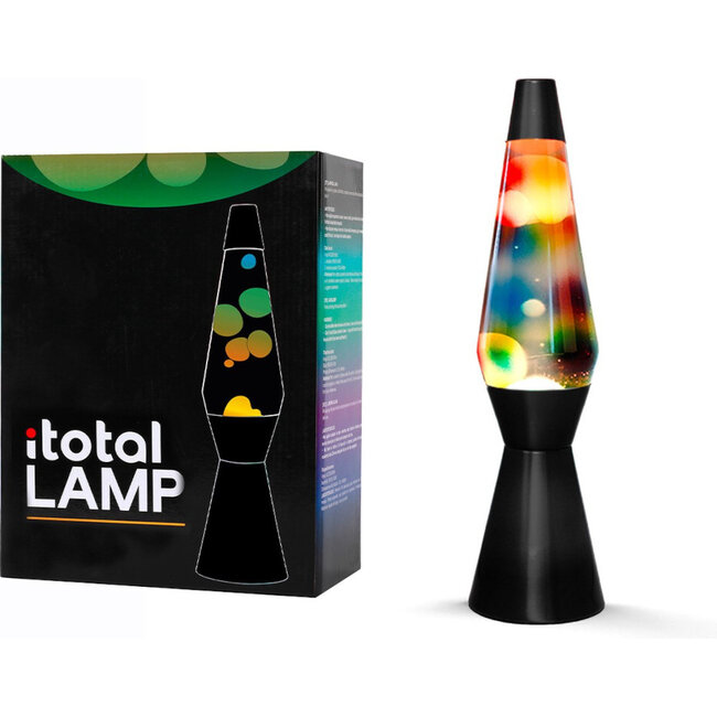 i-total - Lava Lamp Raket - Regenboog Zwart
