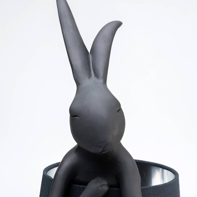 Kare Design - Lampe de Table - Lampe Animale Lapin - noir/noir/argent