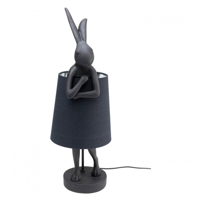 Kare Design - Lampe de Table - Lampe Animale Lapin - noir/noir/argent