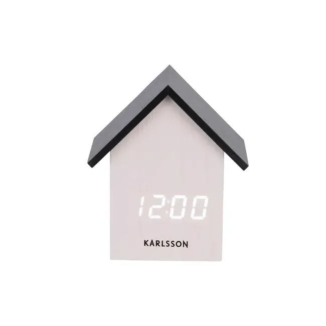Karlsson - Alarm Clock House - white wood