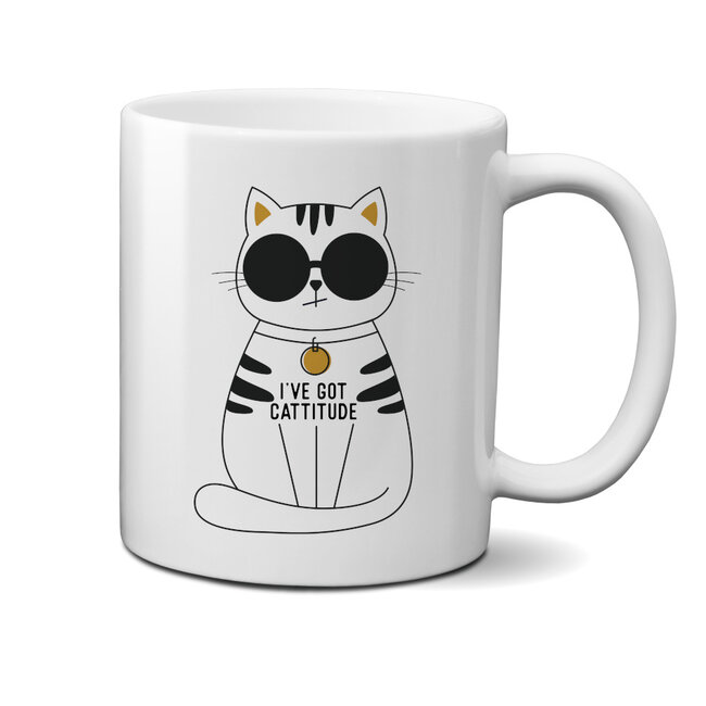 Urban Merch - Tasse I've Got Cattitude - Katzenbecher