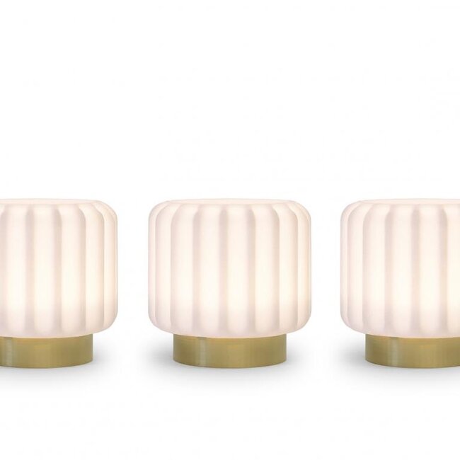 Atelier Pierre - Table lamp - Mood Light Dentelles 9 - gold base - set of 3 - rechargeable - dimmable