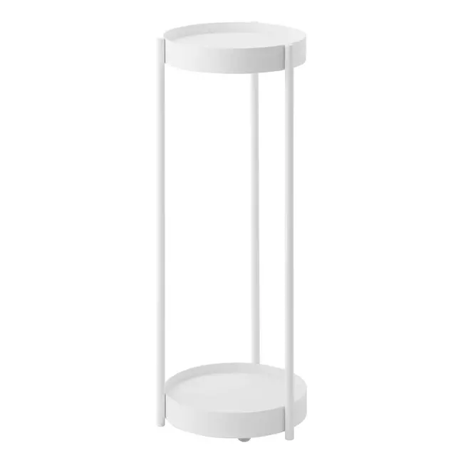 Yamazaki - 2-Tiered Plant Stand With Caster - white