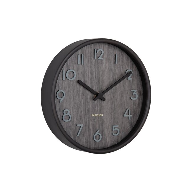 Karlsson - Wandklok Pure Walnoot Zwart - small