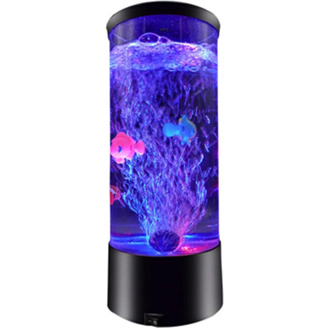 i-total - Lampe à Bulles avec Poisson - Mini Aquarium - changement de couleur