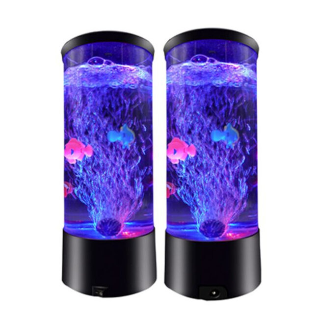 i-total - Lampe à Bulles avec Poisson - Mini Aquarium - changement de couleur