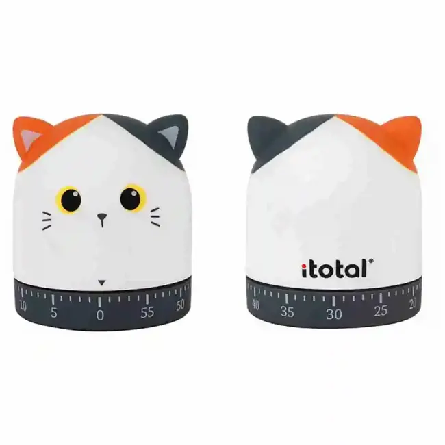 i-total Minuteur de Cuisine Chat Blanc