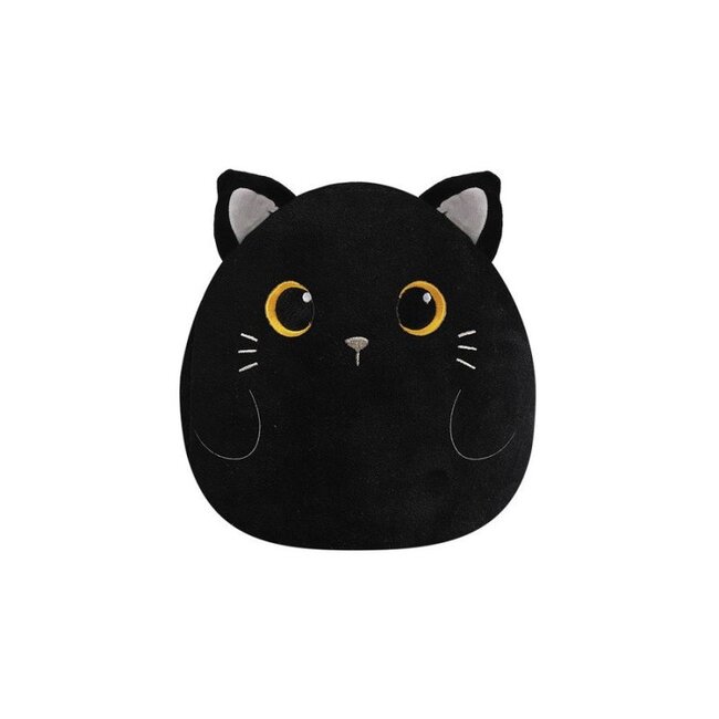 i-total Coussin Moelleux Chat Noir - assis