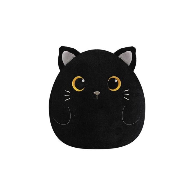 i-total Fluffy Cushion Black Cat - sitting