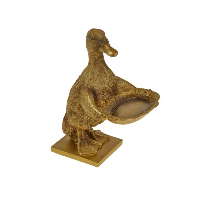 Werner Voß Werns - Statue Canard Ducky avec Plat de Service - H 25 cm