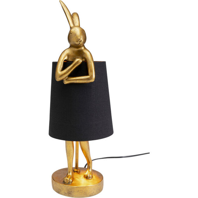 Kare Design - Lampe de Table - Lampe Animale Lapin - doré/noir - small 50 cm