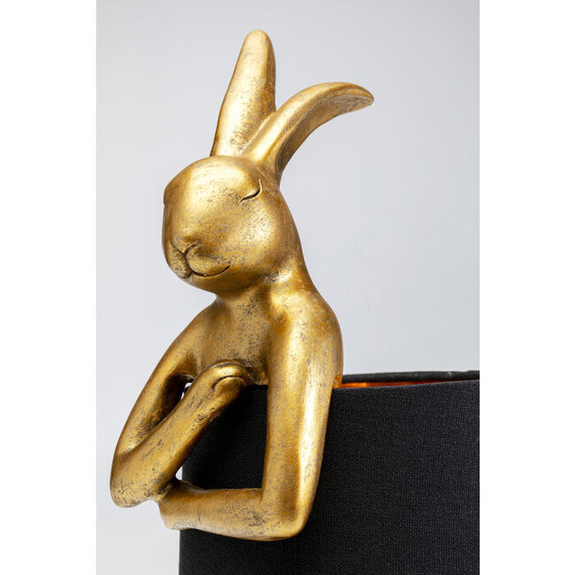 Kare Design - Lampe de Table - Lampe Animale Lapin - doré/noir - small 50 cm