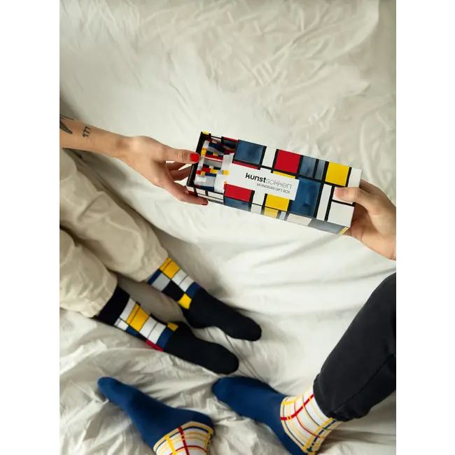 Kunstsocken - Socken Mondrian Geschenkset - 3 Paar
