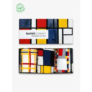 Kunstsokken Chaussettes Mondrian Boîte Cadeau