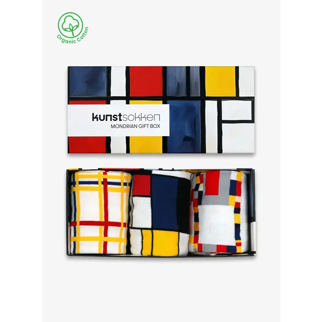 Kunstsocken - Socken Mondrian Geschenkset - 3 Paar