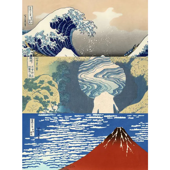 Kunstsocken - Socken Hokusai Geschenkset - 3 Paar