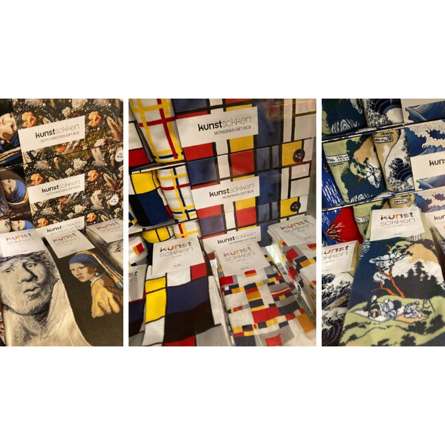 Kunstsocken - Socken Hokusai Geschenkset - 3 Paar