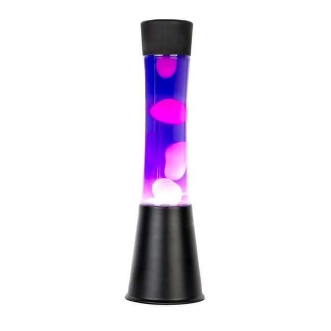 Fisura - Lampe à Lave - violet avec lave blanche - base noire