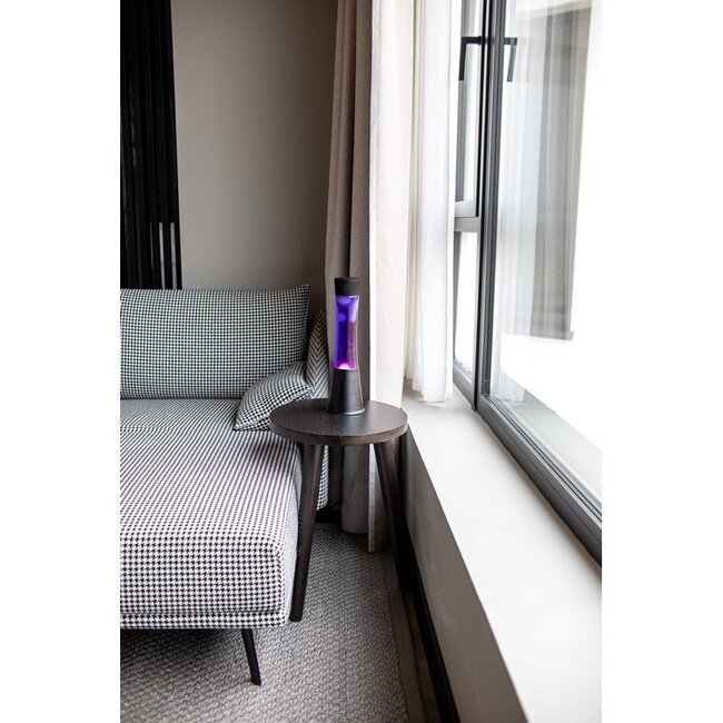 Fisura - Lampe à Lave - violet avec lave blanche - base noire
