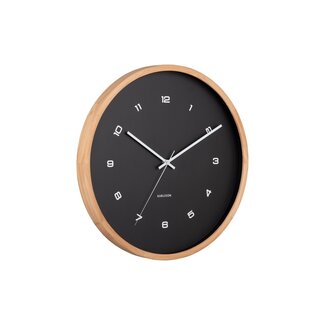 Karlsson Horloge Murale Modesta Light Wood - noir