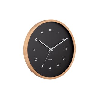 Karlsson Wall Clock Modesta Light Wood - black