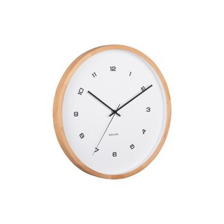 Karlsson Wall Clock Modesta Light Wood - white