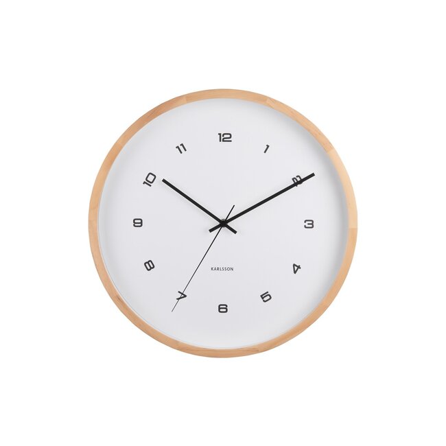 Karlsson - Wandklok Modesta Light Wood - wit
