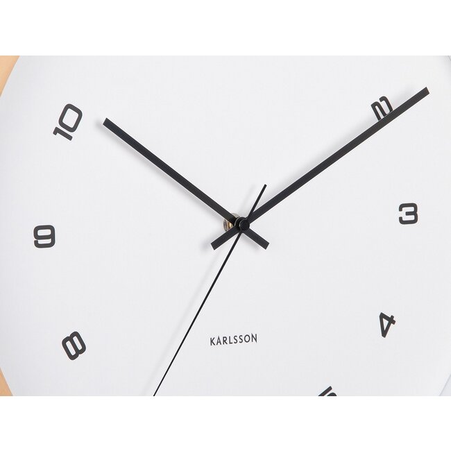 Karlsson - Wandklok Modesta Light Wood - wit