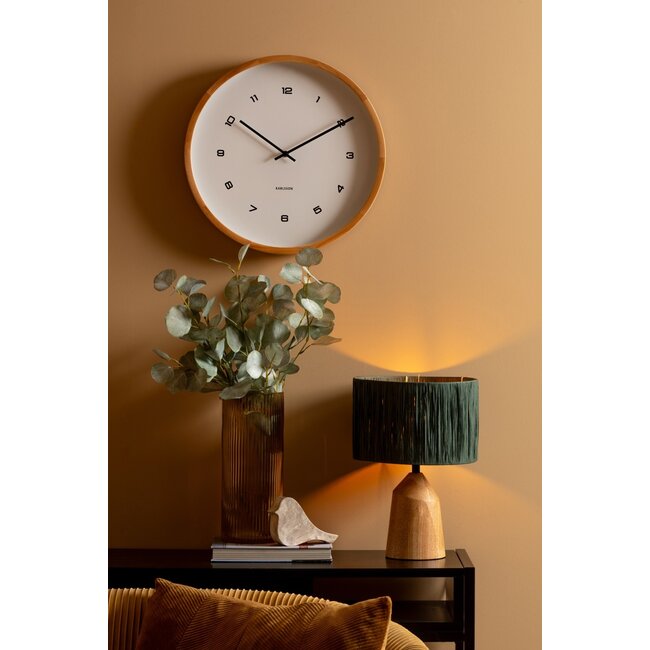 Karlsson - Wanduhr Modesta Light Wood - weiß