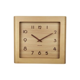 Karlsson Wall Clock Sole Squared - light wood
