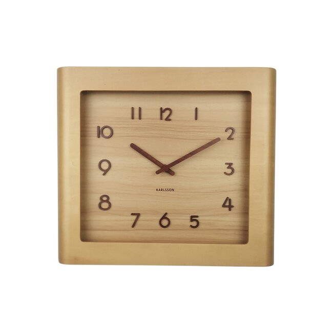 Karlsson - Wall Clock Sole Squared - light wood