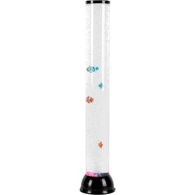 i-total - XL Lampe à Bulles avec Poisson - Extra Large H 80 cm - changement de couleur