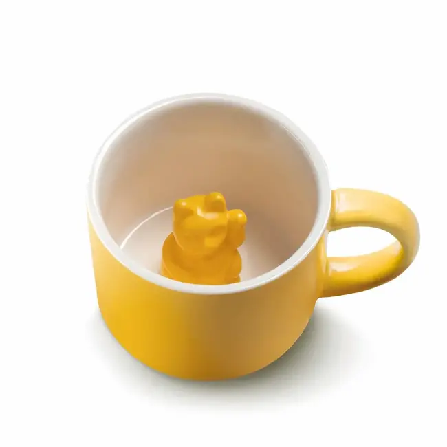 Donkey Mug Lucky Cat Maneki-Neko - yellow