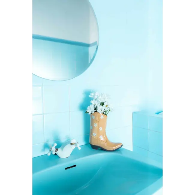 DOIY - Vaas Rodeo Cowboy Boot Geel - keramiek