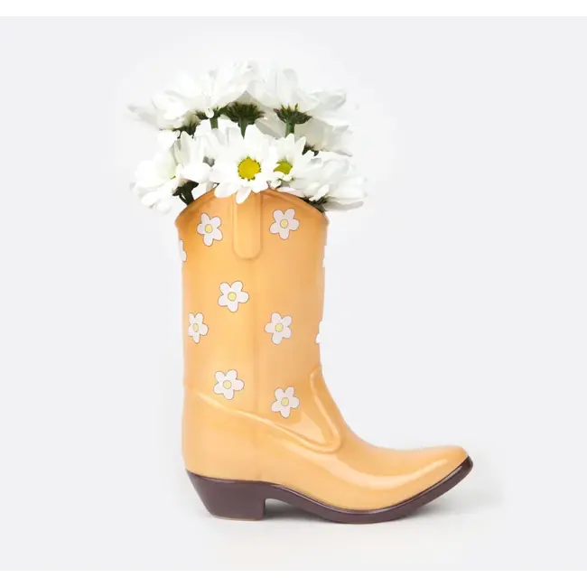 DOIY - Vaas Rodeo Cowboy Boot Geel - keramiek