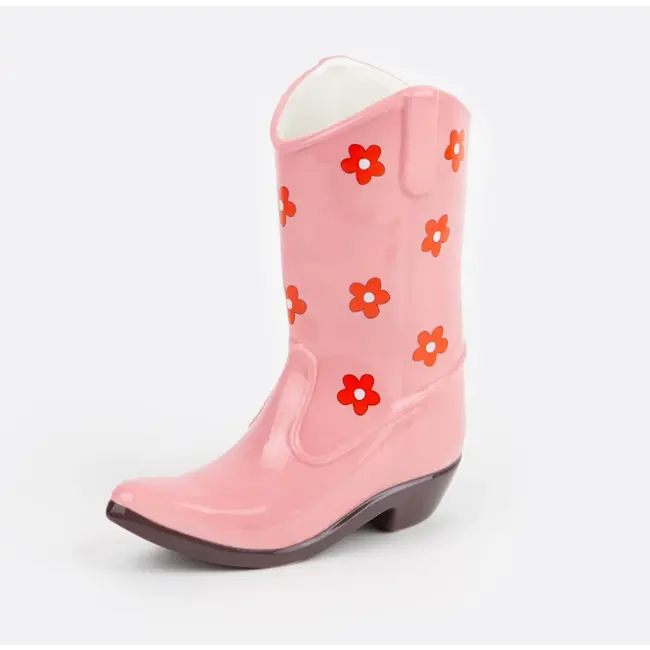 DOIY - Vase Rodeo Cowboy Boot - rose - céramique