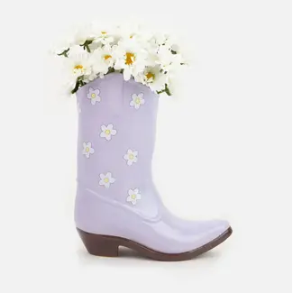 DOIY Vase Rodeo Cowboy Boot - lilas