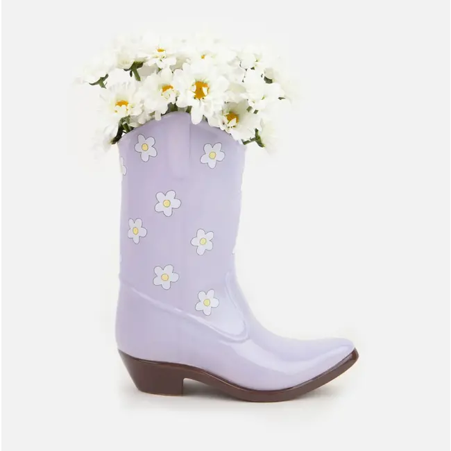 DOIY - Vase Rodeo Cowboy Boot - lilac - ceramic