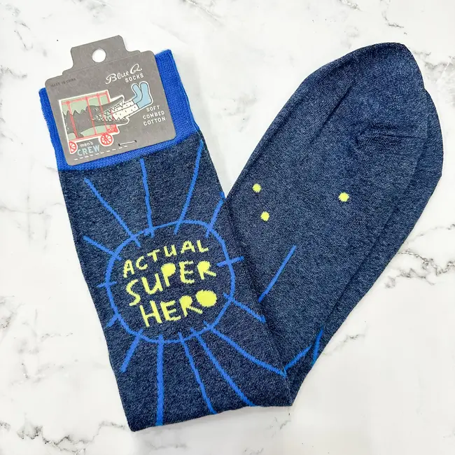 Blue Q - Chaussettes Actual Super Hero - taille 41-44 (hommes)