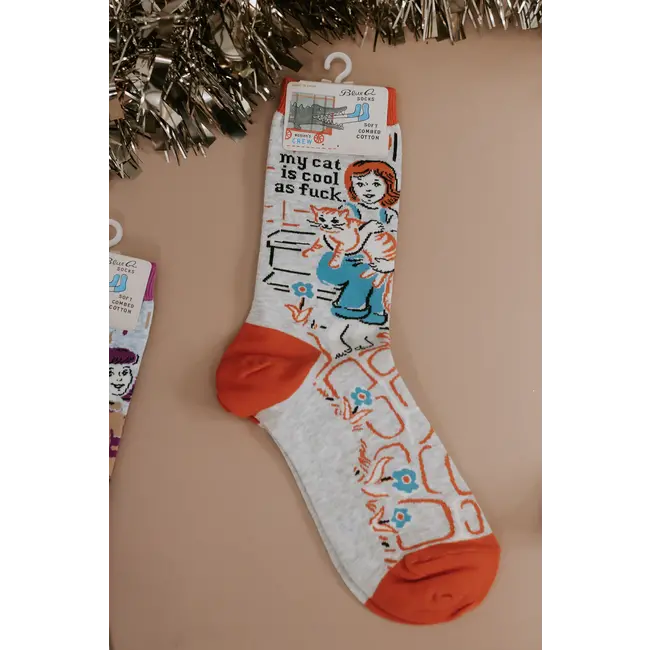 Blue Q - Chaussettes My Cat Is Cool As Fuck - taille 36-41 (femmes)