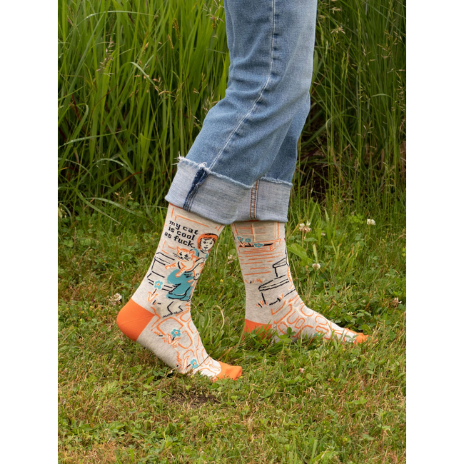 Blue Q - Socken My Cat Is Cool As Fuck - Größe 36-41 (Damen)