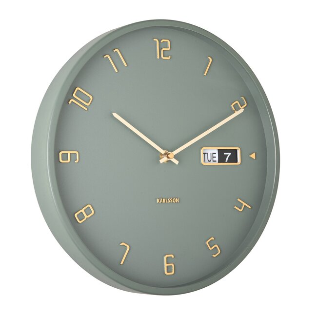 Karlsson - Wall Clock Data Flip - jungle green